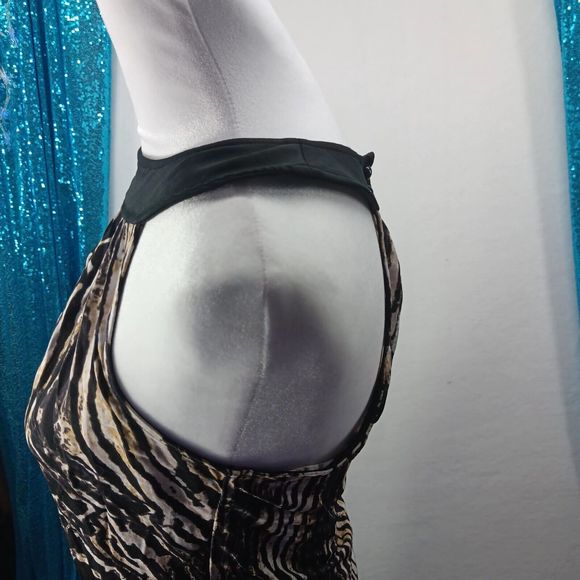 Guess Jeans Women's Size S High Halter Neck Long Tunic Top Keyhole Back Stretch - Picture 4 of 9